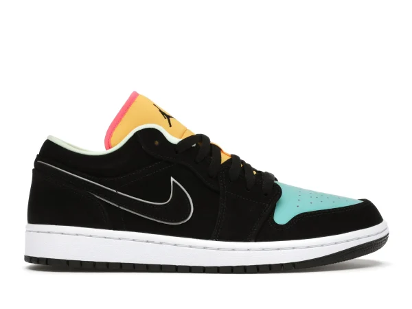JORDAN 1 LOW BLACK AURORA GREEN LASER ORANGE FIRST COPY