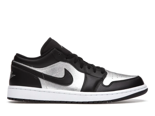 JORDAN 1 LOW BLACK METALLIC SILVER FIRST COPY