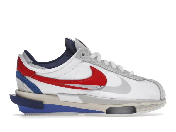 NIKE ZOOM CORTEZ SP SACAI WHITE UNIVERSITY RED BLUE FIRST COPY