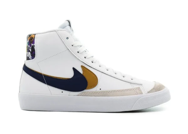 BLAZER MID '77 SE DOUBLE SWOOSH WHITE BLUE VOID METALLIC GOLD FIRST COPY