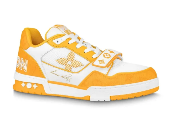 LOUIS VUITTON TRAINER STRIPES YELLOW WHITE first copy