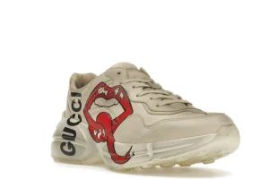 Alternative view of GG RHYTON LEATHER SNEAKERS WITH LIP PRINT