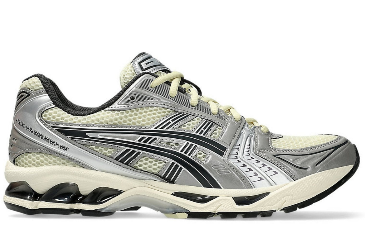 ASCS GEL KAYANO 14 CREAM METALLIC PLUM WITH OG KEYCHAIN