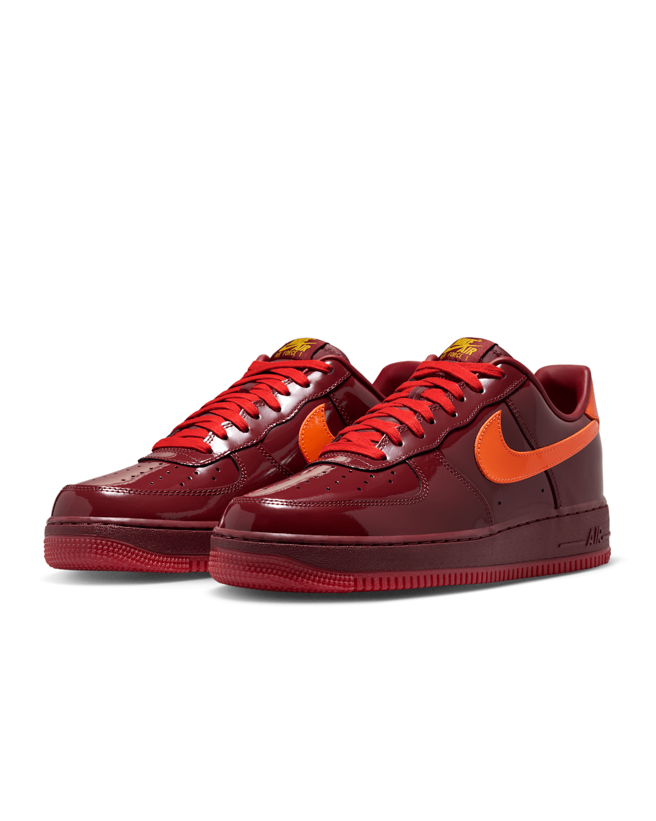 AF 1 LOW PATENT LEATHER DARK TEAM RED AND SAFETY ORANGE - Image 8
