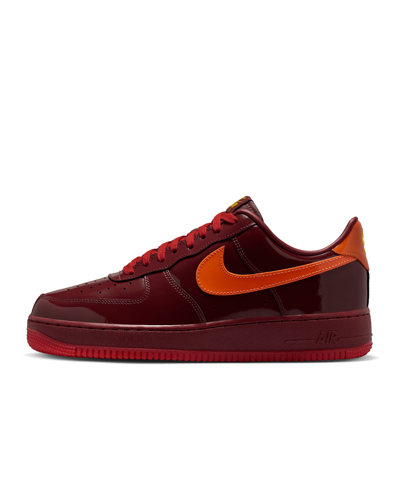 AF 1 LOW PATENT LEATHER DARK TEAM RED AND SAFETY ORANGE - Image 9