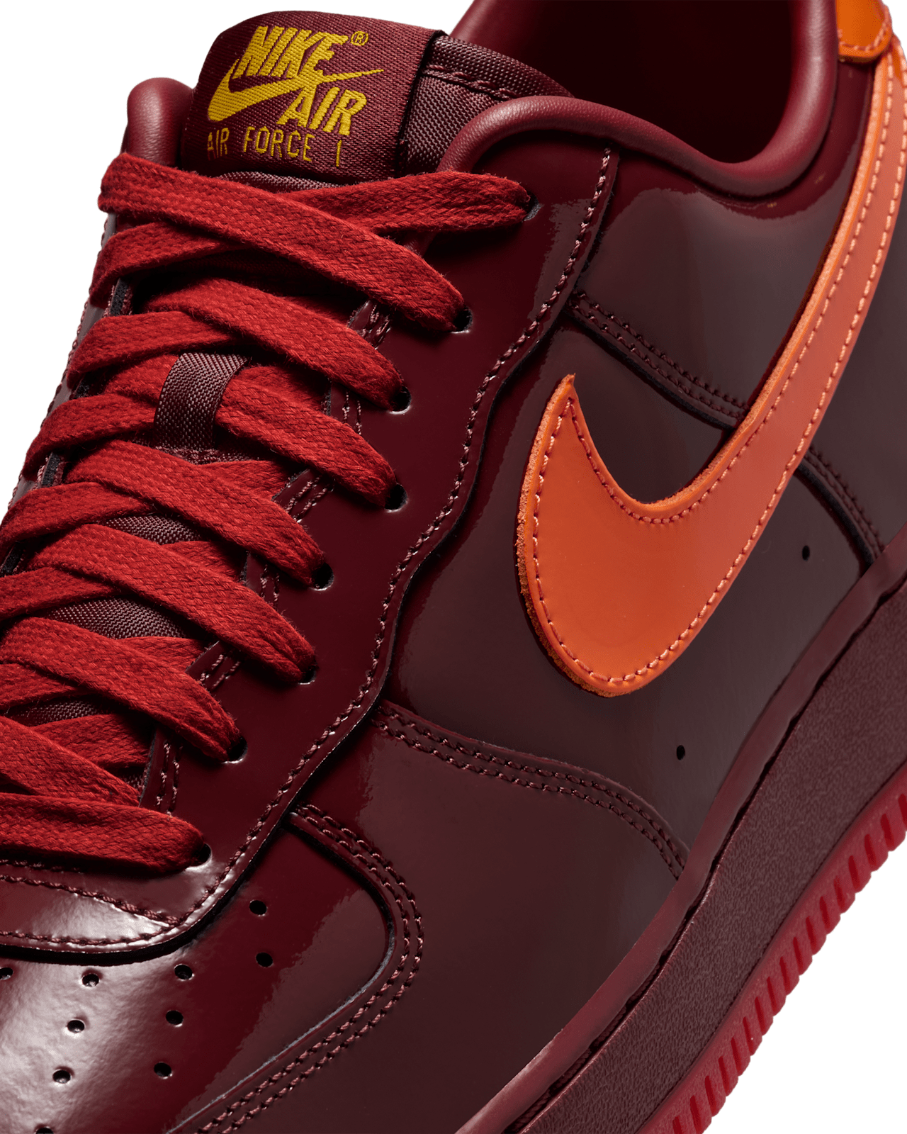 AF 1 LOW PATENT LEATHER DARK TEAM RED AND SAFETY ORANGE - Image 4